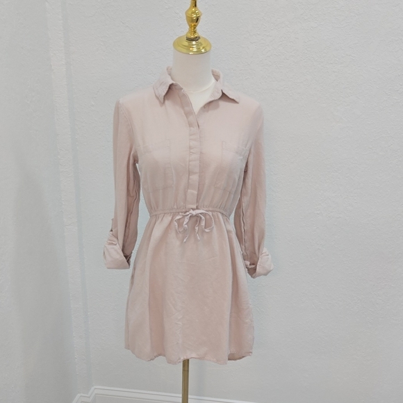 Jessica Simpson Dresses & Skirts - Jessica Simpson Pale Blush Shirt Mini Dress